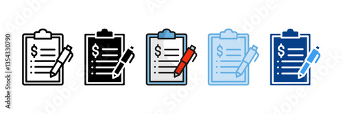 Financial Report Icon Set Multiple Style Collection