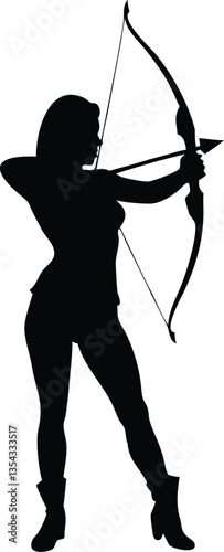 silhouette of the movements and body shape of an archer