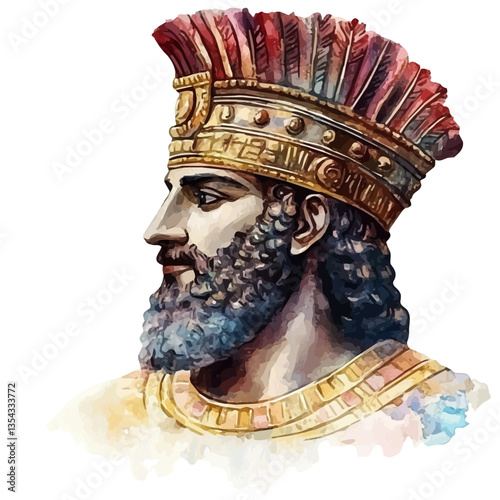 watercolor vector of Aksumite Empire, isolated on a white background.