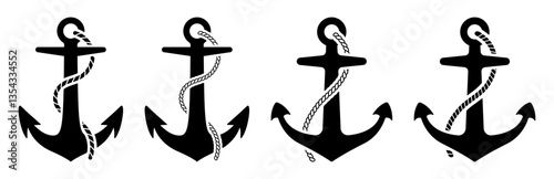 Anchors icon set isolated on white background