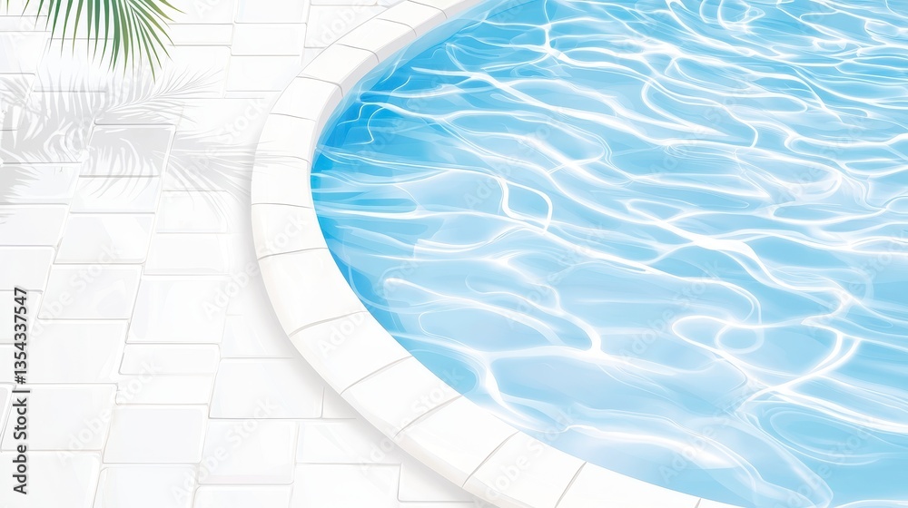 Obraz premium Tranquil Poolside Retreat Scene