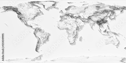 Fototapeta Naklejka Na Ścianę i Meble -  Displaced white planet earth map background, business or travel background template, elements of the image by NASA
