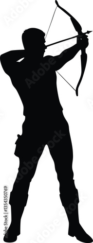 Silhouette of a man with bow and arrow