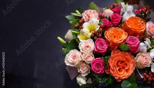 Un bouquet de fleurs rempli d'amour