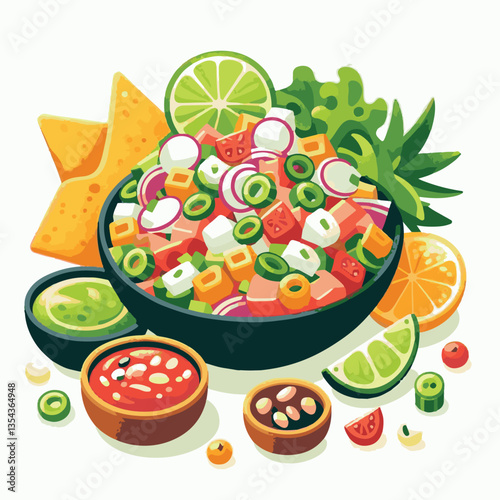 ceviche, food, seafood, gourmet, lime, fresh, meal, fish, appetizer, delicious, cuisine, citrus, peru, peruvian, restaurant, raw, cebiche, marinated, cilantro, onion, seviche, lunch, background, salad