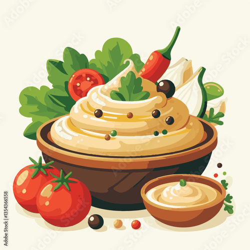 food, eggplant, cuisine, arabic, traditional, appetizer, vegetarian, dip, hummus, babaganoush, turkish, lebanese, vegetable, mediterranean, ganoush, parsley, healthy, snack, arabian, greek, baba, back