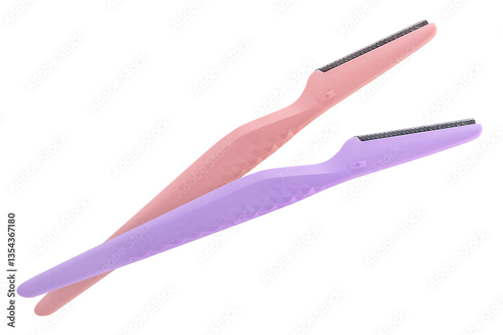 2 Eyebrows former razor cosmetic tools isolated on white background 2 Eyebrows former razor cosmetic tools isolated on white background