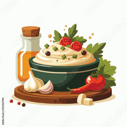 food, eggplant, cuisine, arabic, traditional, appetizer, vegetarian, dip, hummus, babaganoush, turkish, lebanese, vegetable, mediterranean, ganoush, parsley, healthy, snack, arabian, greek, baba, back