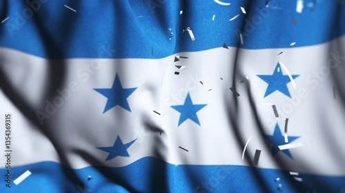 Honduras flag waving confetti independence day 4k background