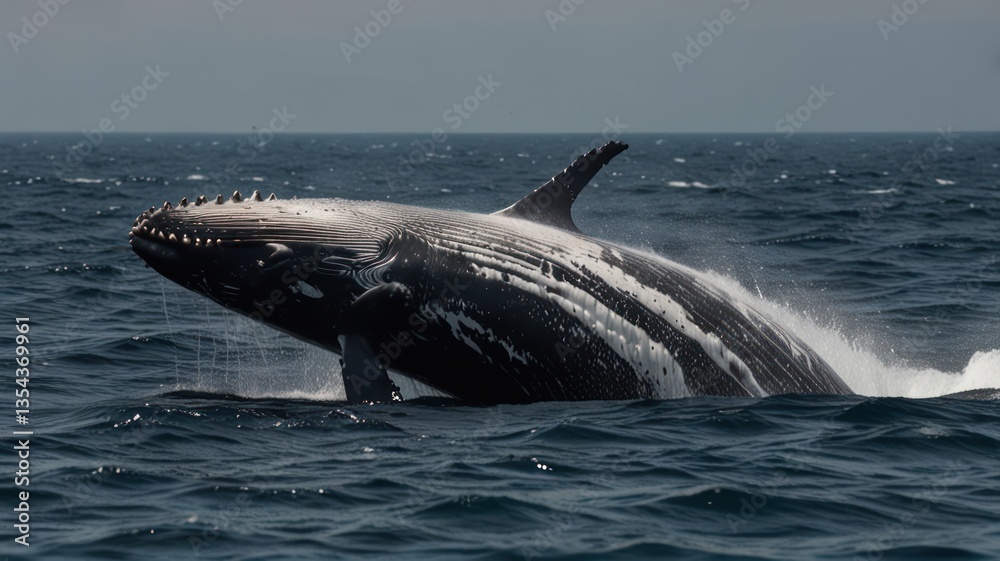 Fototapeta premium Humpback whale breaching (3)
