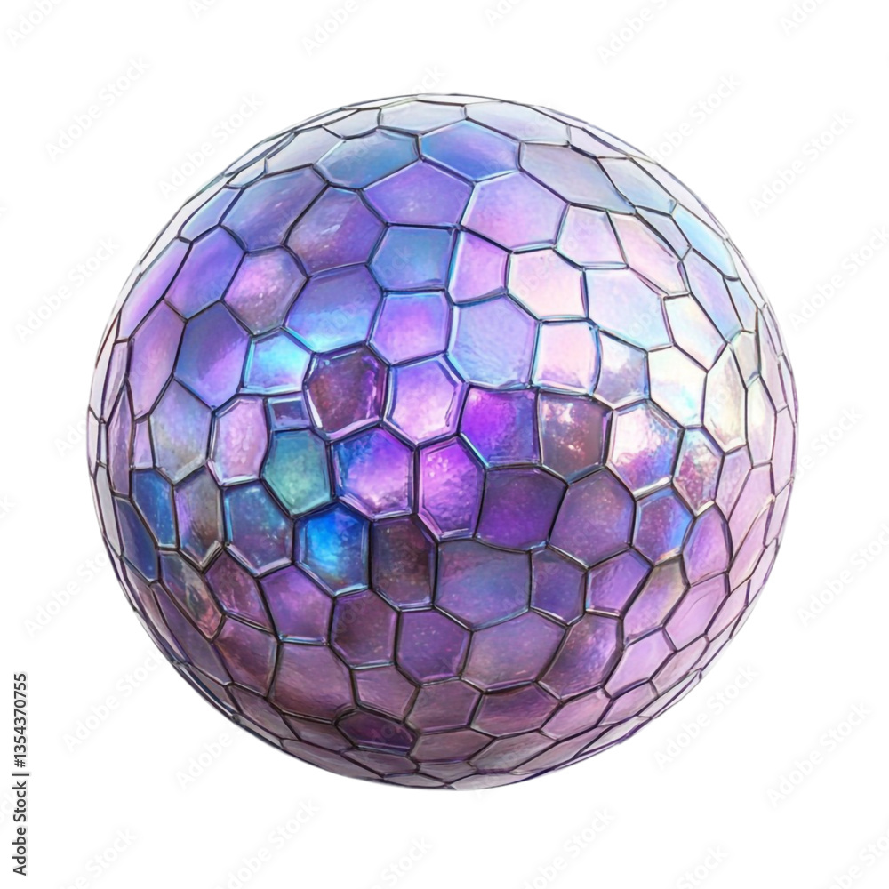 Iridescent Sphere Hexagonal Pattern Abstract Art, Iridescent Sphere Hexagonal Pattern Abstract Art,