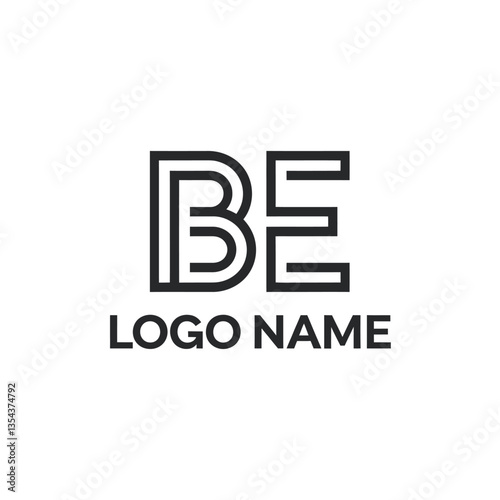 Elegant BE Initial Logo Design, Modern Monogram for Branding Identity, Business Corporate Identity with Clean Lines, Minimalist Typography for Creative Agencies and Startups