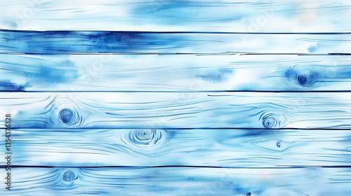 light blue watercolor wooden planks texture on white or transparent background	