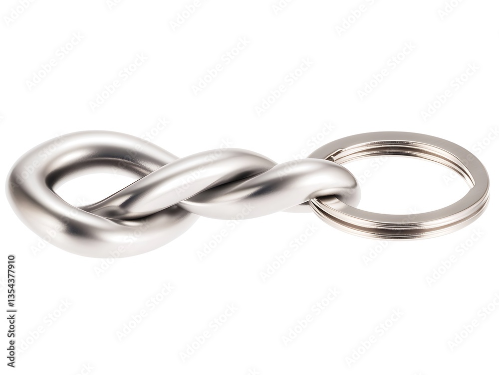 Obraz premium Twisted Metal Keyring on White.