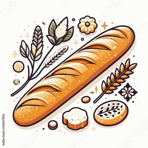 baguette, food, bread, bakery, breakfast, french, bun, meal, fresh, pastry, loaf, wheat, healthy, crust, tasty, nutrition, brown, isolated, flour, bake, organic, background, traditional, delicious, ce