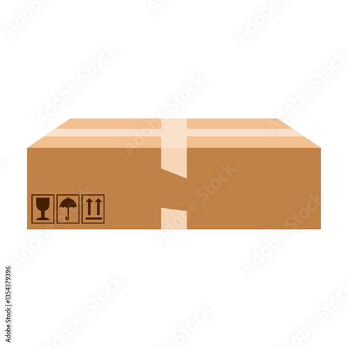 Brown Cardboard Box Packaging Vector