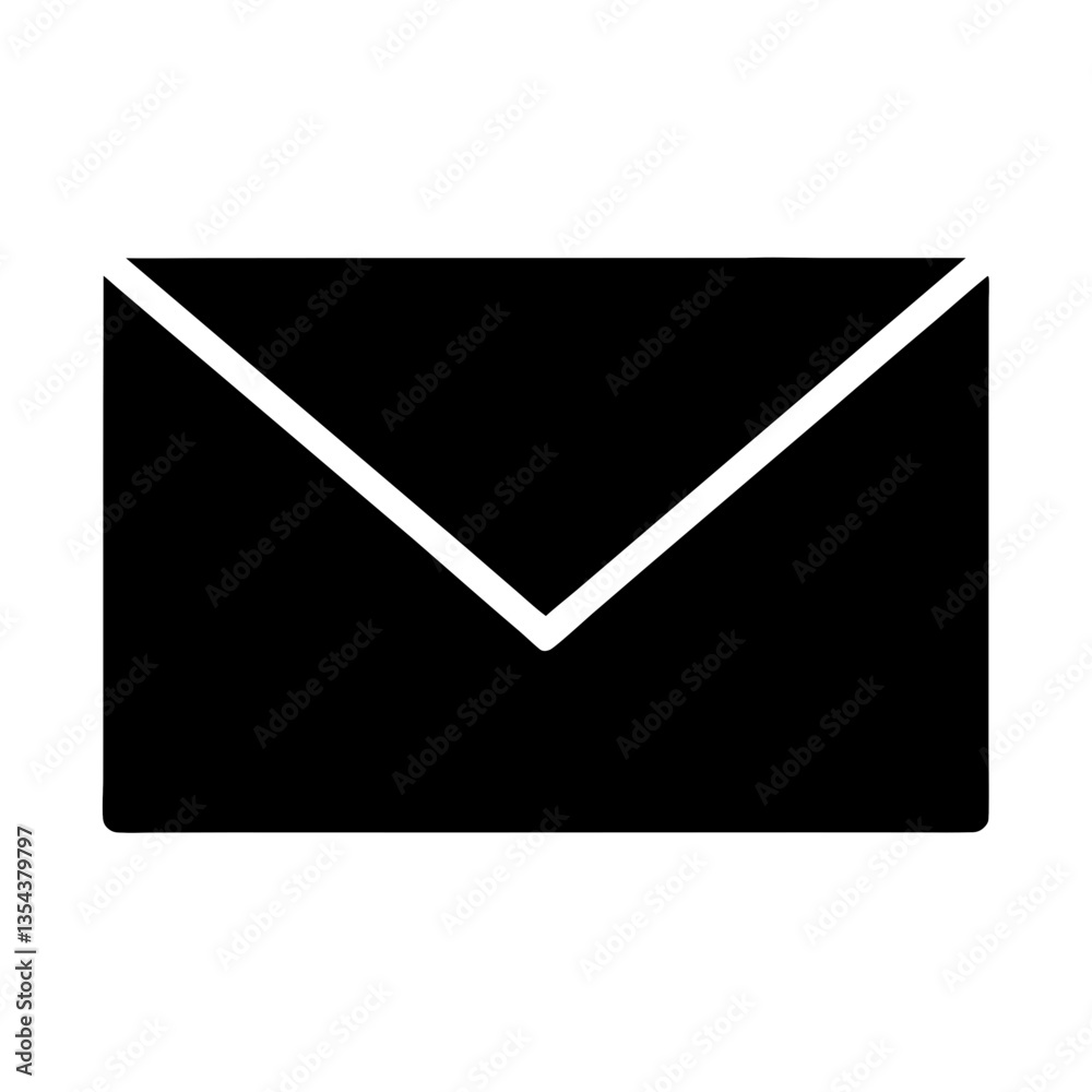 Black mail icon on black background with envelope symbol and 3D design for email communication and message delivery Black mail icon on black background with envelope symbol and 3D design for email communication and message delivery