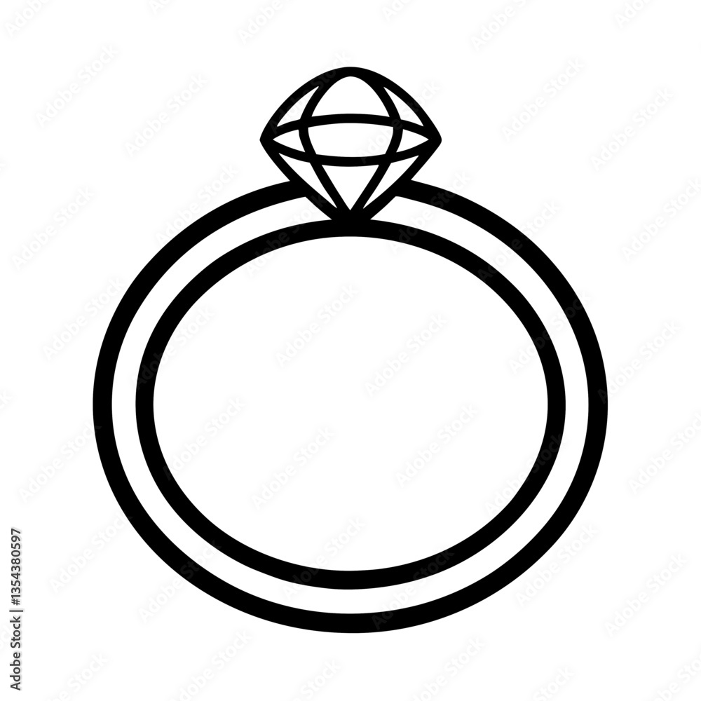 3D diamond engagement ring vector icon with shiny gold design on a white background 3D diamond engagement ring vector icon with shiny gold design on a white background