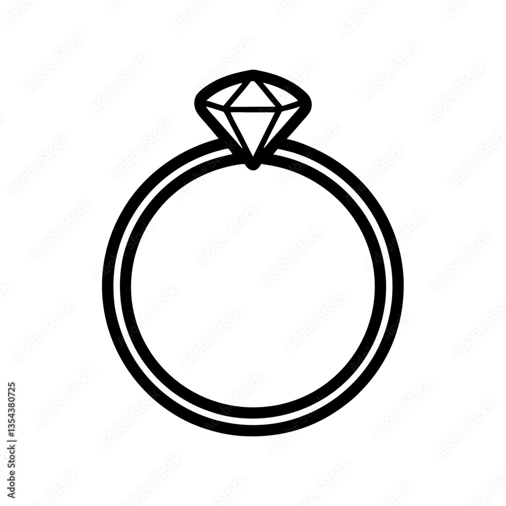 3D diamond engagement ring vector icon with shiny gold design on a white background 3D diamond engagement ring vector icon with shiny gold design on a white background