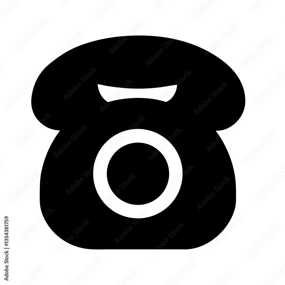 Black phone icon on a metallic button representing communication and technology Black phone icon on a metallic button representing communication and technology