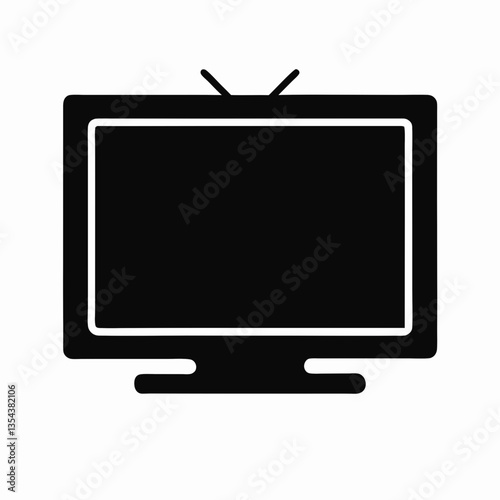 Flat LCD TV screen with blank display and modern design