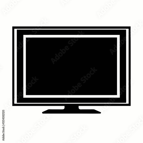 Flat LCD TV screen with blank display and modern design