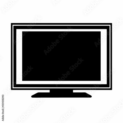 Flat LCD TV screen with blank display and modern design