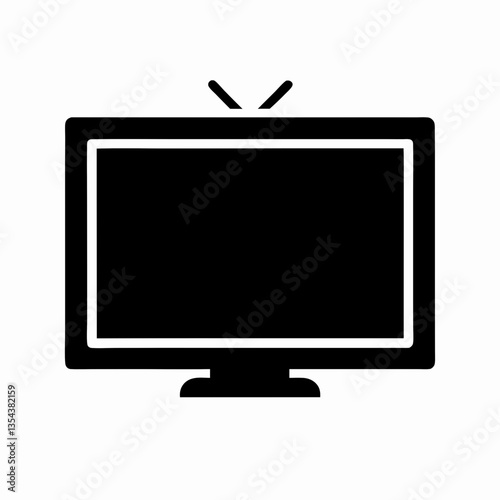 Flat LCD TV screen with blank display and modern design