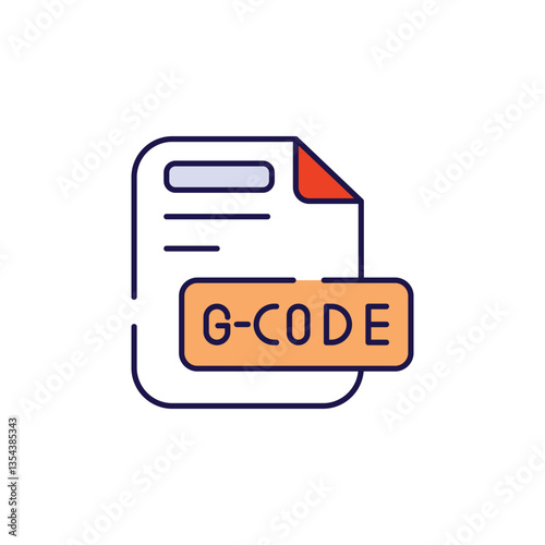 G Code File icon design with white background stock illustration
