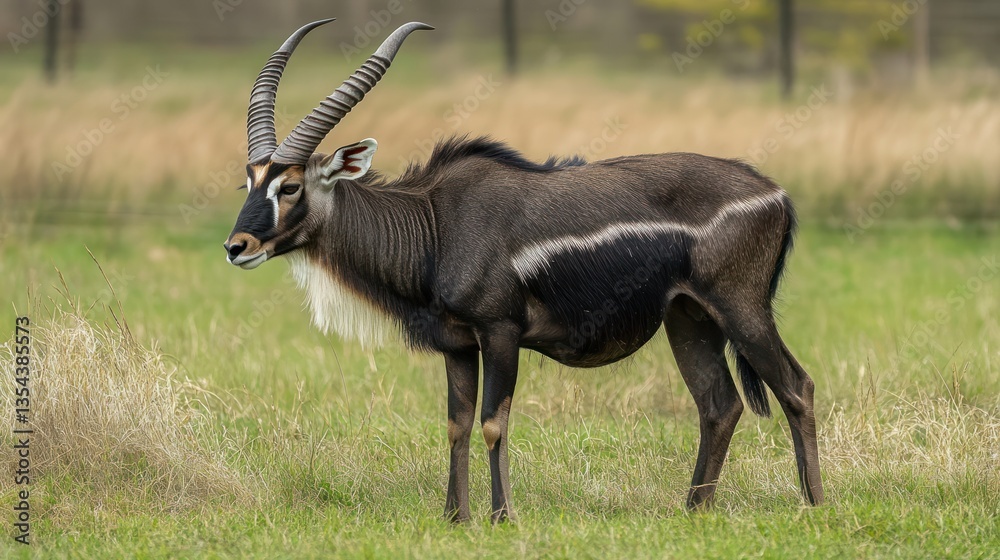 African antelope in grassy field African antelope in grassy field