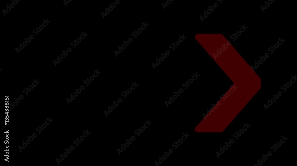 Red Arrow moving right on black background. Right directional arrows animation Red Arrow moving right on black background. Right directional arrows animation