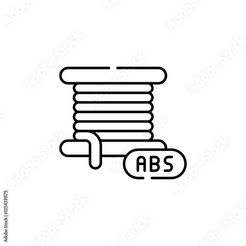 Filament ABS icon design with white background stock illustration