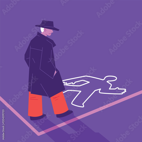 Vector Detective, Criminal, and Police concept illustration