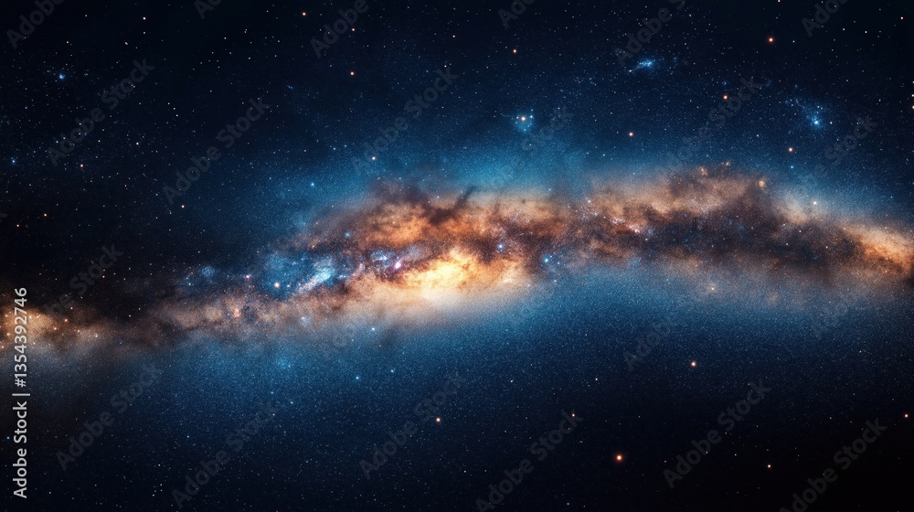 Fototapeta premium Cosmic galaxy swirling with colors against a starry background 