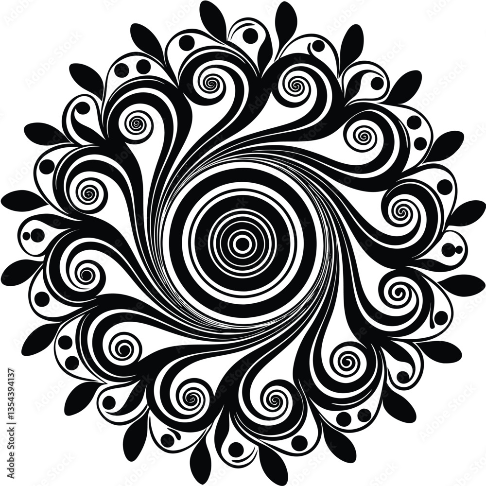Set of simple spirals, isolated vector graphic elements Set of simple spirals, isolated vector graphic elements