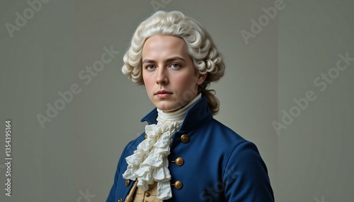 portrait of a man, Elegance of 18th-Century Historical Dress