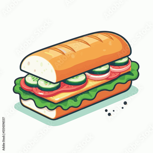 bread, baguette, meal, meat, fresh, food, background, cucumber, carrot, lunch, cuisine, coriander, sandwich, asian, traditional, vietnamese, pork, vietnam, sliced, closeup, cilantro, vegetable, street