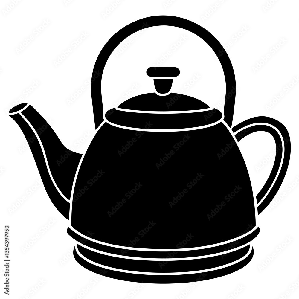 Obraz premium vintage tea kettle vector icon white background