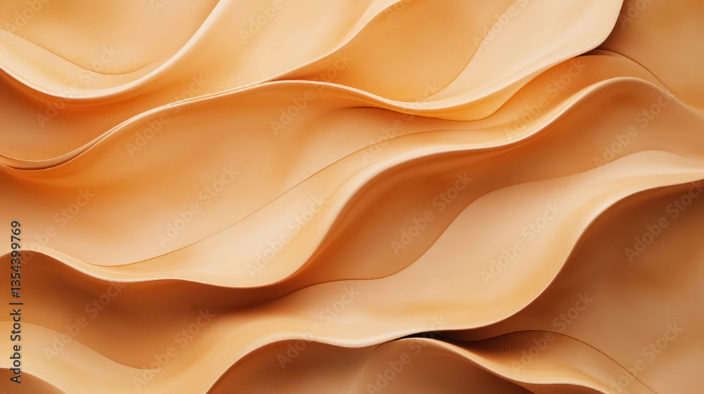 Fototapeta premium 3D composition of clay-inspired waves and curves