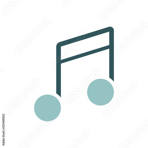 Music note flat isolated vector icon