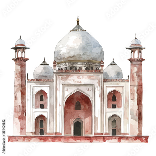 Bengal Sultanate, watercolor vector, isolated on a white background.