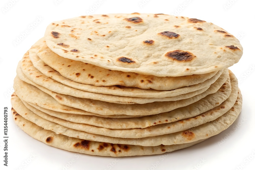 Stack of tortillas isolated on white background Stack of tortillas isolated on white background