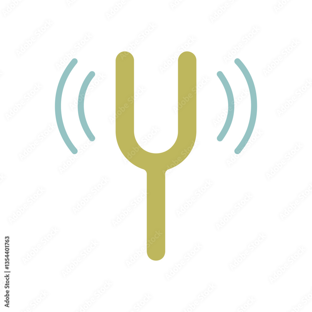 Tuning fork vector flat isolated icon Tuning fork vector flat isolated icon