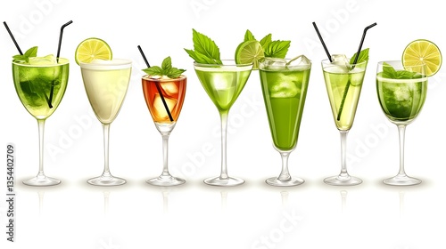 Eight refreshing cocktails with mint and lime.