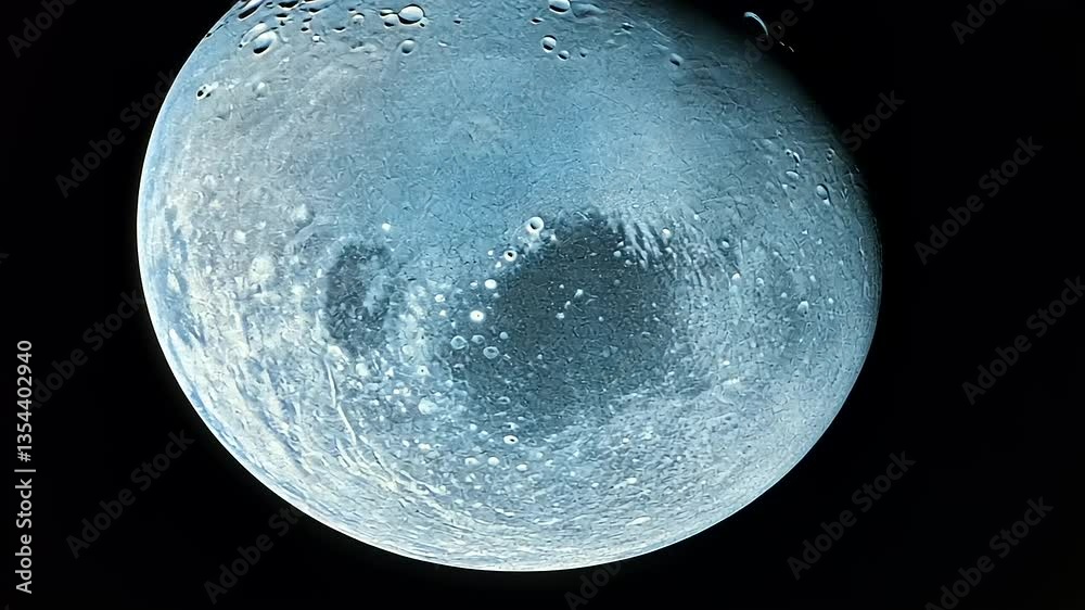Close-up view of the moon's surface showcasing craters and texture