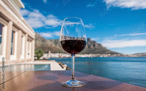 wine Cape Town, South Africa, Wine glass, Table, Ocean View, Mountain