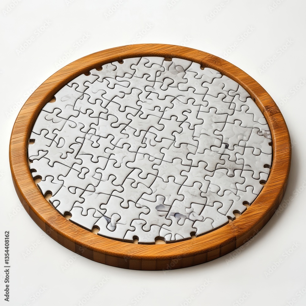 Generic Puzzle Board Overview Wooden Background. Day