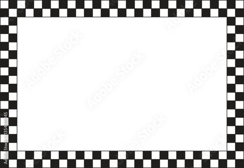 Abstract checkered  frame. Black racing square frames 