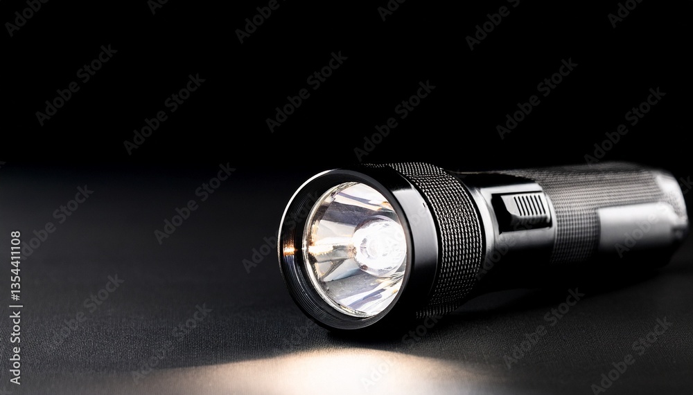 flashlight on black background flashlight on black background