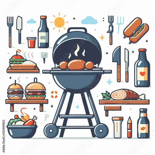 bbq, food, barbecue, grill, party, cooking, meat, picnic, grilling, summer, meal, grilled, cook, beef, cookout, hot, background, barbeque, steak, fire, backyard, pork, flame, delicious, smoke, outdoor